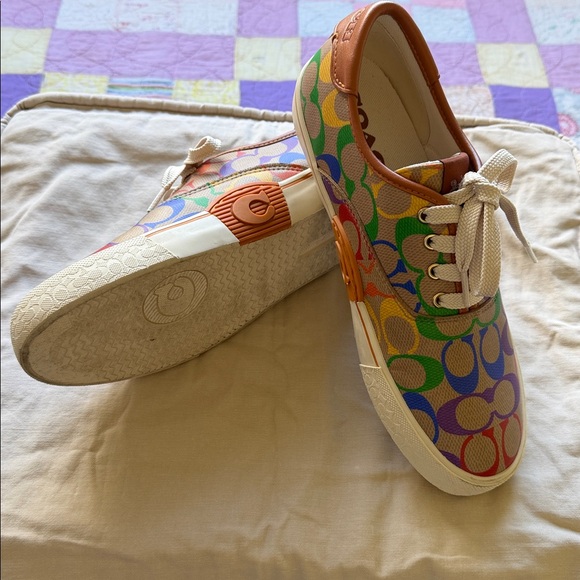 Coach Rainbow Signature Canvas Low-Top Sneakers - Picture 4 of 13